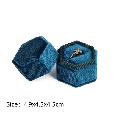 Vintage Οκτάγωνο Τετράγωνο Βελούδινο Μονό και Διπλό Δαχτυλίδι Κουτί με Αποσπώμενο Καπάκι Σκουλαρίκια Πρόταση Δώρα αρραβώνων για τελετή γάμου