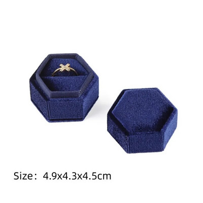 Vintage Οκτάγωνο Τετράγωνο Βελούδινο Μονό και Διπλό Δαχτυλίδι Κουτί με Αποσπώμενο Καπάκι Σκουλαρίκια Πρόταση Δώρα αρραβώνων για τελετή γάμου