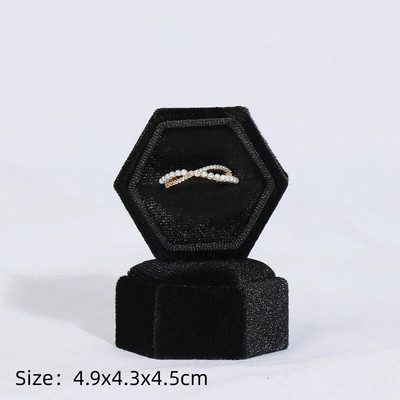 Vintage Οκτάγωνο Τετράγωνο Βελούδινο Μονό και Διπλό Δαχτυλίδι Κουτί με Αποσπώμενο Καπάκι Σκουλαρίκια Πρόταση Δώρα αρραβώνων για τελετή γάμου