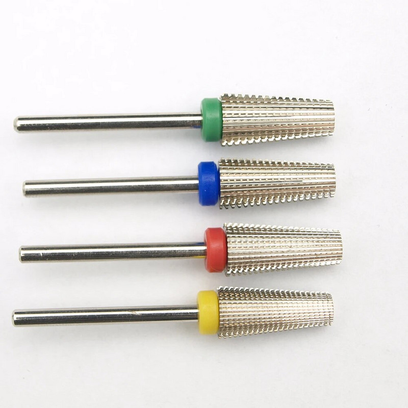 Argint nou! Burghie 5 ÎN 1 din carbură multifuncțională din carbură de tungsten pentru frezarea unghiilor Utilizare dublă manuală