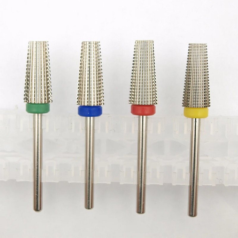 Argint nou! Burghie 5 ÎN 1 din carbură multifuncțională din carbură de tungsten pentru frezarea unghiilor Utilizare dublă manuală