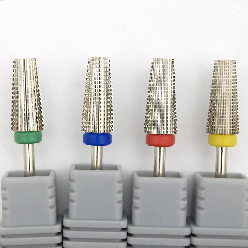 Argint nou! Burghie 5 ÎN 1 din carbură multifuncțională din carbură de tungsten pentru frezarea unghiilor Utilizare dublă manuală