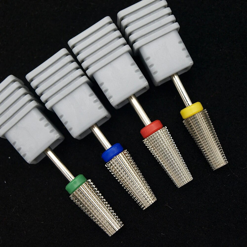 Argint nou! Burghie 5 ÎN 1 din carbură multifuncțională din carbură de tungsten pentru frezarea unghiilor Utilizare dublă manuală