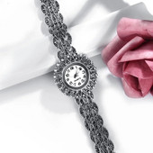 Modni stari posrebreni satovi s narukvicama za žene Izvrsni dodaci za kvarcne satove Ženski elegantni ručni satovi Pokloni