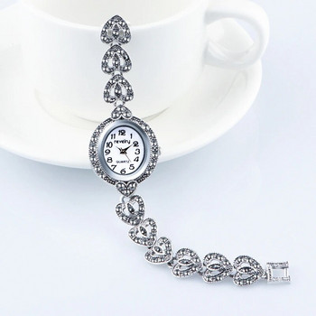 QINGXIYA Brand Luxury γυναικεία ρολόγια με γκρι κρύσταλλο βραχιόλι μόδας Γυναικείο φόρεμα Γυναικείο ρολόι χειρός αντίκες ασημί χαλαζία
