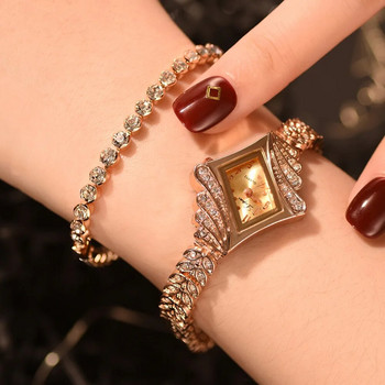 Дамски часовници Луксозна кристална гривна Ръчен часовник със скъпоценни камъни Дамски дамски златен часовник Моден дамски марков часовник