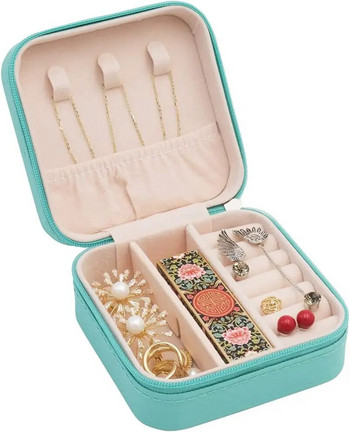 PU Δερμάτινο Small Jewelry Box Ταξίδι Φορητή Θήκη για Δαχτυλίδι κρεμαστό σκουλαρίκι Κολιέ Βραχιόλι Organizer Storage Holder Boxes