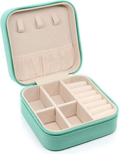 PU odinė maža papuošalų dėžutė Kelioninis nešiojamasis dėklas žiedui pakabukui auskarui karoliai apyrankės organizatoriaus laikymo laikiklio dėžutės