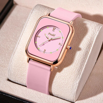 POSHI Luxury γυναικείο βραχιόλι Quartz Γυναικείο ρολόι σετ βραχιόλι λευκό καντράν Απλό δερμάτινο πολυτελές γυναικείο ρολόι Montre Femme