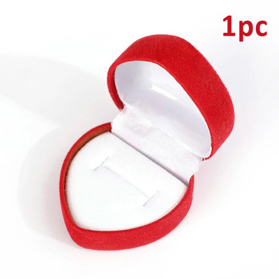 Sametine punane südamekujuline sõrmusekarbid Ehtekarbid Kõrvarõngad Vitriinümbrised Hoidikud Kinkekarp Abielusõrmuste karbi leti vitriinrõngad