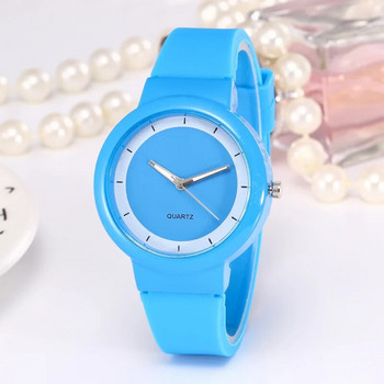 Γυναικεία μόδα Casual λουράκι σιλικόνης αναλογικό ροζ κοριτσίστικο Quartz στρογγυλό ρολόι Relogio Feminino Simple Round Horloges Γυναικεία ρολόγια