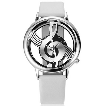 Дамски часовници Луксозни модни музикални ноти Благороден часовник Кожена каишка Водоустойчив кварц Reloj Mujer Мъжки часовници Relogio Hot Salling