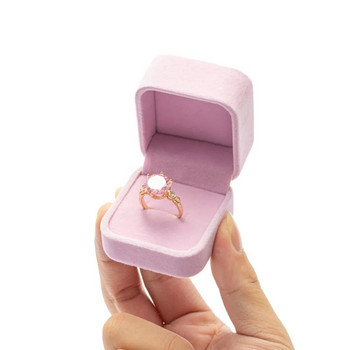 Χονδρική πώληση βελούδινου σκουλαρικιού δαχτυλιδιού αρραβώνων Κουτί συσκευασίας Κοσμήματα Διοργανωτής δώρου για την Ημέρα του Αγίου Βαλεντίνου Δαχτυλίδι γάμου επίδειξη Κουτί αποθήκευσης