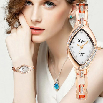 Χρυσό ρολόι Lvpai Brand Lxury Γυναικείο ρολόι Rhinestone Γυναικείο φόρεμα μόδας ρολόι χαλαζία Reloj Mujer Relogio Feminino Δώρο