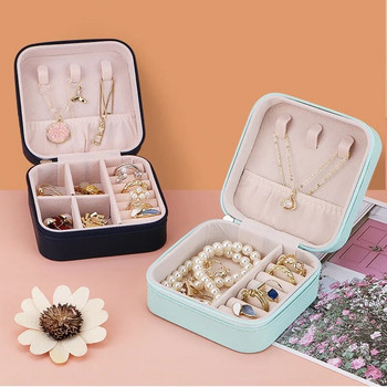 Φορητό Mini Jewelry Box Jewelry Organizer Εμφάνιση Κιβώτια Ταξιδιωτικής κοσμηματοθήκης Αδιάβροχα Δερμάτινα Αποθήκευση Zipper Jewelers Joyero