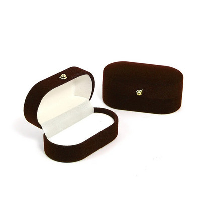 Catifea de lux, ovală, cutie de inele pentru cupluri, suport pentru cercei cu inel dublu, afișaj, nuntă, logodnă, cutii pentru inele pentru depozitare bijuterii