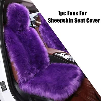 Talvised soojad autoistmekatted kunstlikud pehmed autod, pehmed sünteetilised villased istmed, sobivad veoautodele, maasturitele, kaubikutele kuuma roosa