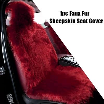 Talvised soojad autoistmekatted kunstlikud pehmed autod, pehmed sünteetilised villased istmed, sobivad veoautodele, maasturitele, kaubikutele kuuma roosa