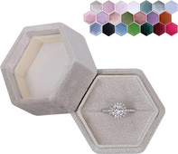 Senovinė aksominė žiedų dėžutė šešiakampės formos nuimama vestuvinio žiedo auskarų laikiklio dėklas Organizatoriaus laikymo žiedo ekrano pakuotė Dovana