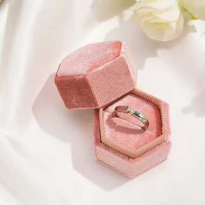 Senovinė aksominė žiedų dėžutė šešiakampės formos nuimama vestuvinio žiedo auskarų laikiklio dėklas Organizatoriaus laikymo žiedo ekrano pakuotė Dovana