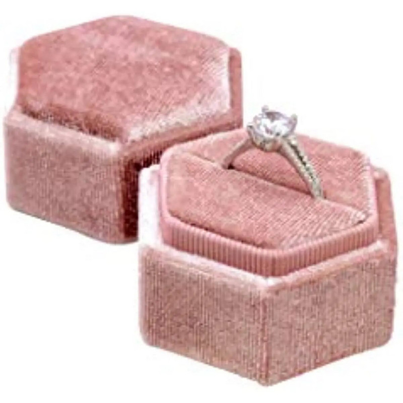 Senovinė aksominė žiedų dėžutė šešiakampės formos nuimama vestuvinio žiedo auskarų laikiklio dėklas Organizatoriaus laikymo žiedo ekrano pakuotė Dovana
