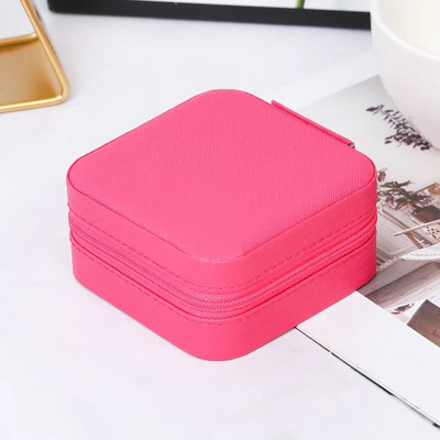 1tk Mini ehete korraldaja Kuva Reisi ehted Tõmblukuga ümbriskarbid Kõrvarõngad Kaelakee Sõrmus Kaasaskantav ehtekarp Nahast hoiukoht