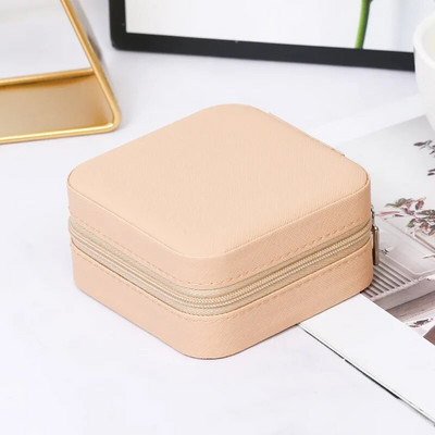 1tk Mini ehete korraldaja Kuva Reisi ehted Tõmblukuga ümbriskarbid Kõrvarõngad Kaelakee Sõrmus Kaasaskantav ehtekarp Nahast hoiukoht