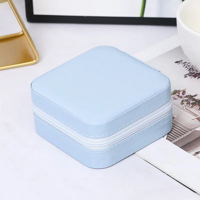 1tk Mini ehete korraldaja Kuva Reisi ehted Tõmblukuga ümbriskarbid Kõrvarõngad Kaelakee Sõrmus Kaasaskantav ehtekarp Nahast hoiukoht