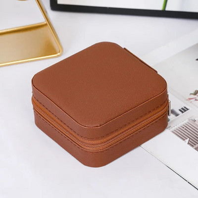 1tk Mini ehete korraldaja Kuva Reisi ehted Tõmblukuga ümbriskarbid Kõrvarõngad Kaelakee Sõrmus Kaasaskantav ehtekarp Nahast hoiukoht