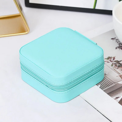 1tk Mini ehete korraldaja Kuva Reisi ehted Tõmblukuga ümbriskarbid Kõrvarõngad Kaelakee Sõrmus Kaasaskantav ehtekarp Nahast hoiukoht