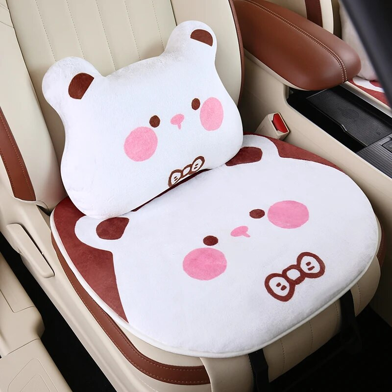 2023 uus maasikakaru pika jänesekarva talvine turvahäll soe ja kohev armas multikas paksendatud ühe auto istme padi