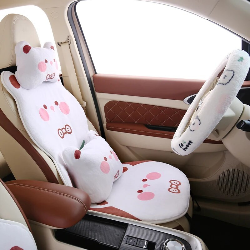 2023 uus maasikakaru pika jänesekarva talvine turvahäll soe ja kohev armas multikas paksendatud ühe auto istme padi