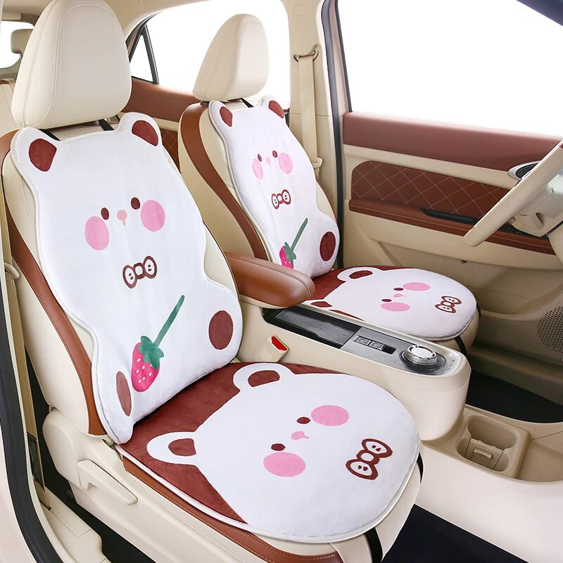 2023 uus maasikakaru pika jänesekarva talvine turvahäll soe ja kohev armas multikas paksendatud ühe auto istme padi