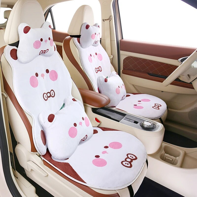 2023 uus maasikakaru pika jänesekarva talvine turvahäll soe ja kohev armas multikas paksendatud ühe auto istme padi