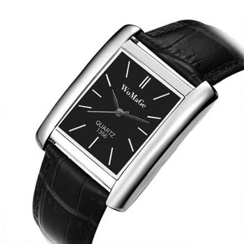 WoMaGe Дамски часовници Топ Марка Луксозни дамски часовници Дамски часовници с кожена каишка Дамски правоъгълен часовник Часовник Reloj Mujer
