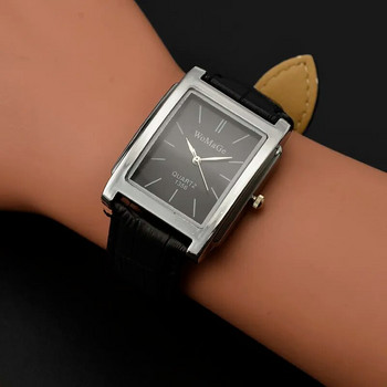 WoMaGe Дамски часовници Топ Марка Луксозни дамски часовници Дамски часовници с кожена каишка Дамски правоъгълен часовник Часовник Reloj Mujer