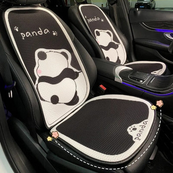 Νέο χαριτωμένο Cartoon Panda Universal κάλυμμα καθίσματος αυτοκινήτου Breathe Ice Silk Auto Seat Cushion Style Mats Four Seasons Car αξεσουάρ