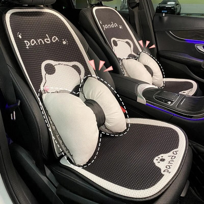 Нова сладка карикатура Panda Универсално покривало за столче за кола Breathe Ice Silk Auto Seat Cushion Style Mats Four Seasons Автомобилни аксесоари