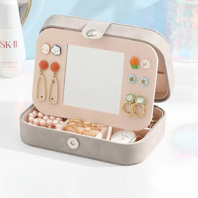 Juvelierizstrādājumu kastīte, seniors smalka gredzenu kastīte kaklarotas auskari auskari aksesuāri saņem somiņu spoguļkastes pārnēsāšanai
