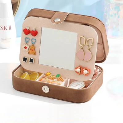 Juvelierizstrādājumu kastīte, seniors smalka gredzenu kastīte kaklarotas auskari auskari aksesuāri saņem somiņu spoguļkastes pārnēsāšanai