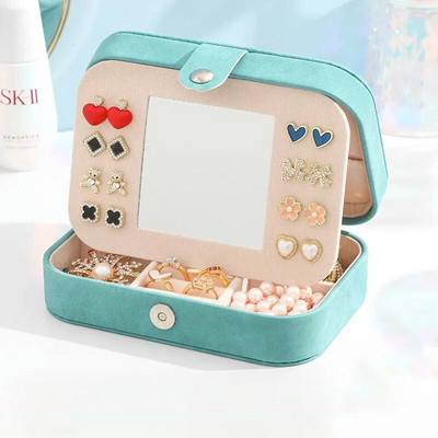 Juvelierizstrādājumu kastīte, seniors smalka gredzenu kastīte kaklarotas auskari auskari aksesuāri saņem somiņu spoguļkastes pārnēsāšanai