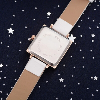 Дамски ръчен часовник Квадратни кварцови часовници Тенденция Модни луксозни дамски часовници от PU кожа Прости елегантни дамски часовници за жени