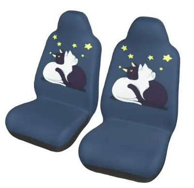 Cute Cat universalus automobilio sėdynės užvalkalas Moon Girl priekinė galinė pleiskanojanti audinio pagalvėlė poliesterio žvejybai skirtos automobilio sėdynės užvalkalo rinkinys 2 moterims