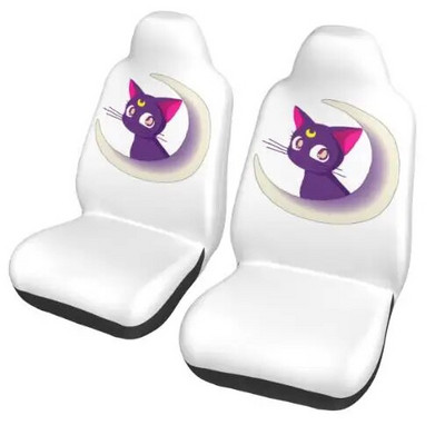 Cute Cat universalus automobilio sėdynės užvalkalas Moon Girl priekinė galinė pleiskanojanti audinio pagalvėlė poliesterio žvejybai skirtos automobilio sėdynės užvalkalo rinkinys 2 moterims