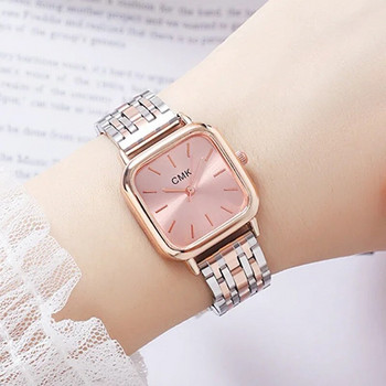 Моден квадратен часовник Дамски сребърни часовници Каишка от неръждаема стомана Кварцови ръчни часовници Дамски Relogio Feminino Montre Femme 2023