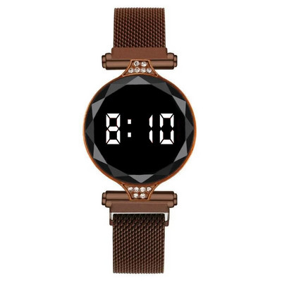 Hétköznapi LED karóra nőknek acélszalag Egyszerű érintőképernyős elektronikus óra Kreatív ötlet Reloj Mujer Elegáns Nagyker