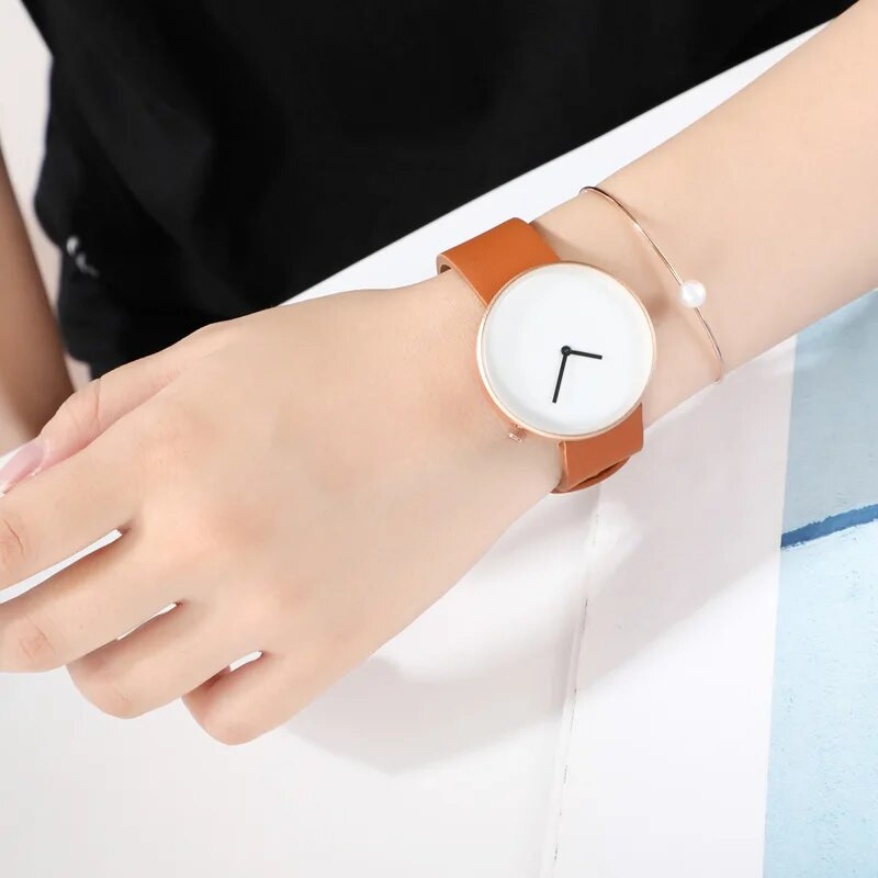 Ανδρικό και γυναικείο ρολόι χαλαζία μόδας UTHAI BK101 Λιθόστρωτο απλό στρογγυλό ρολόι