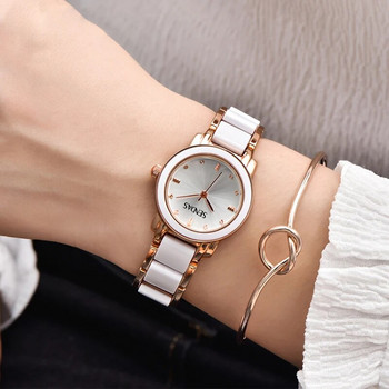 Дамски часовници Луксозен водоустойчив часовник с гривна от розово злато от най-добра марка Дамски керамичен кварцов часовник Дамски 2022 Reloj Mujer Elegante