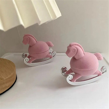 Pink Trojans Кутия за бижута за дамски пътувания Сватбена висулка Обеци Пръстен Органайзер Flocking Mini Cute Packaging Display Box