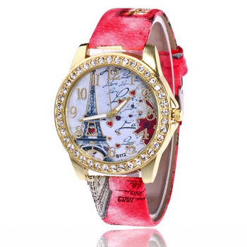 Νέα πολυτελή γυναικεία ρολόγια Μόδα Eiffel Tower Diamond Γυναικείο ρολόι για κορίτσια Όμορφη εκτύπωση Γυναικείο ρολόι Γυναικείο ρολόι χειρός